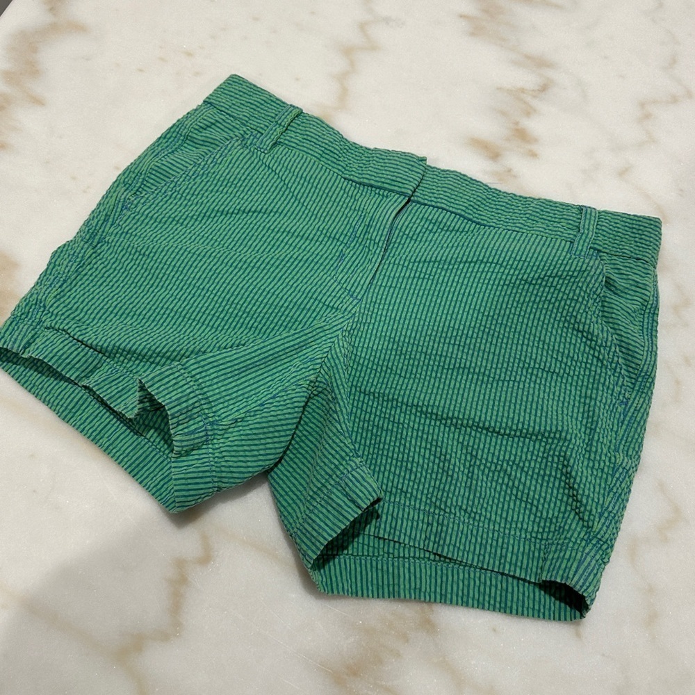 J. Crew seersucker green blue shorts 6